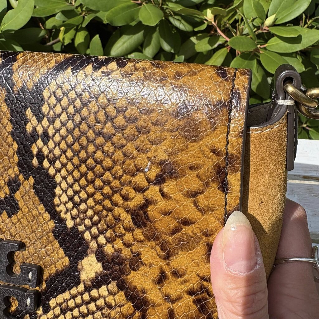 Tory Burch Thea Embossed Exotic Web Flap Crossbody