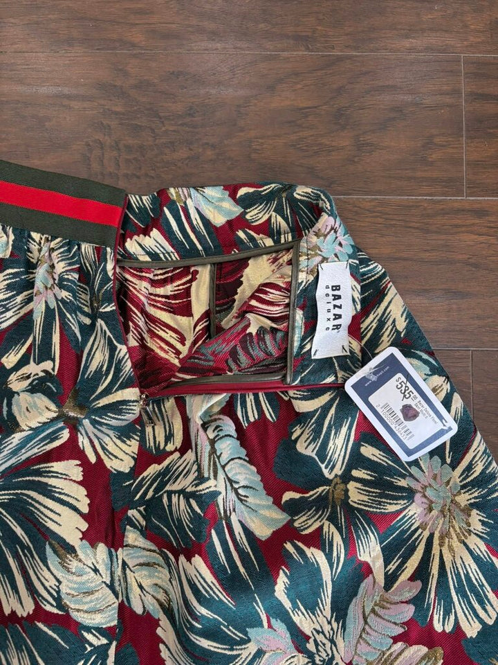 Bazar Deluxe NWT Metallic Embroidered Fit & Flare Skirt - Size 0 (Retails $535)