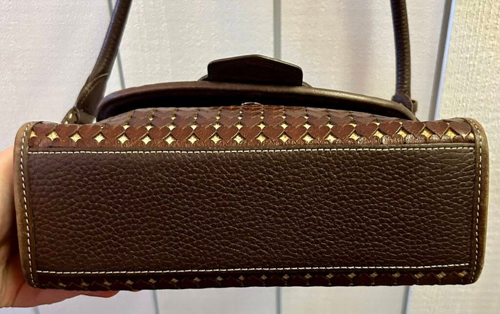 Brighton Jezebel Brown Leather Cut Out Hearts Shoulder Bag