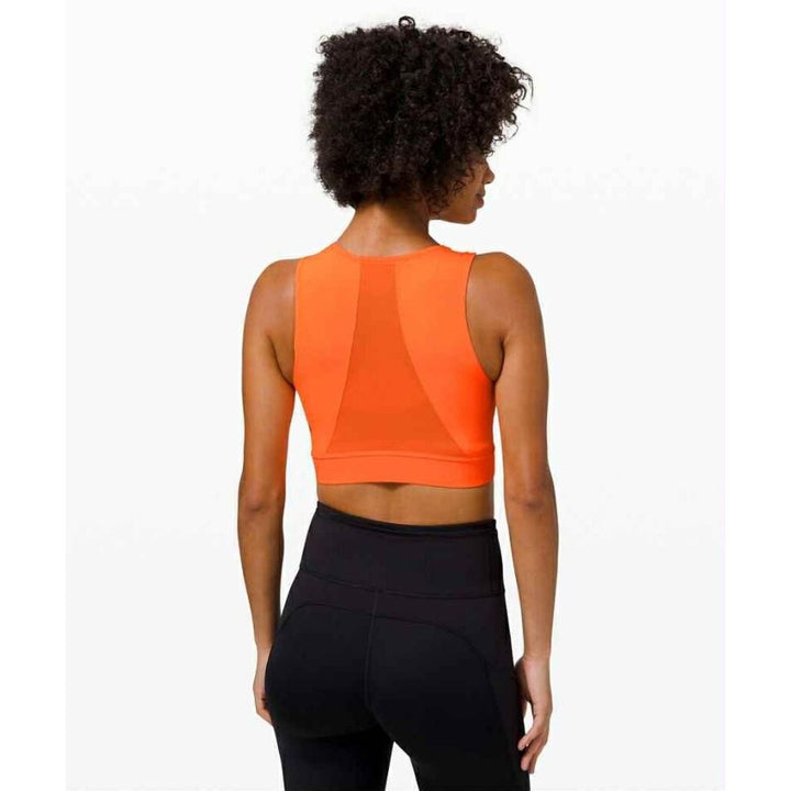 Lululemon Hotty Hot Cropped Tank In Orange - Size S/M