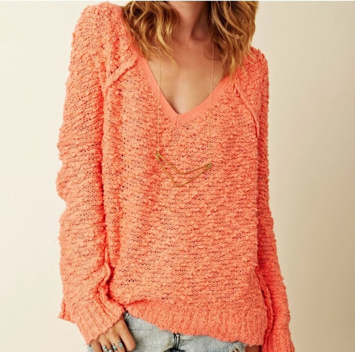 Free People Songbird Sweater in Coral - Size XS