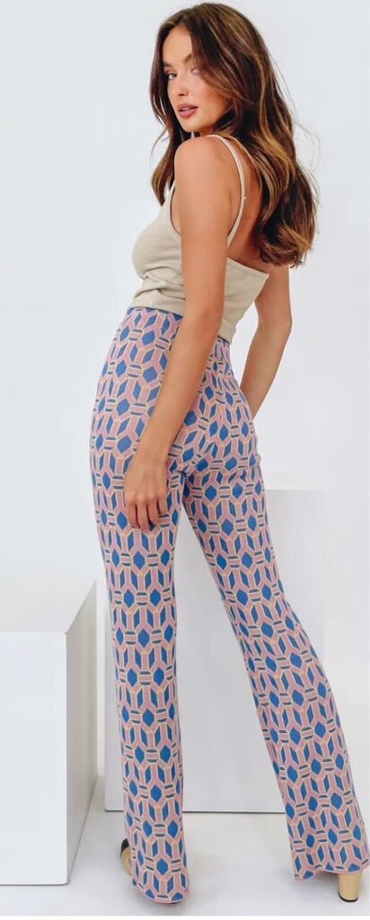 Zara Knit Patterned Flare Leg Pants - Size Medium