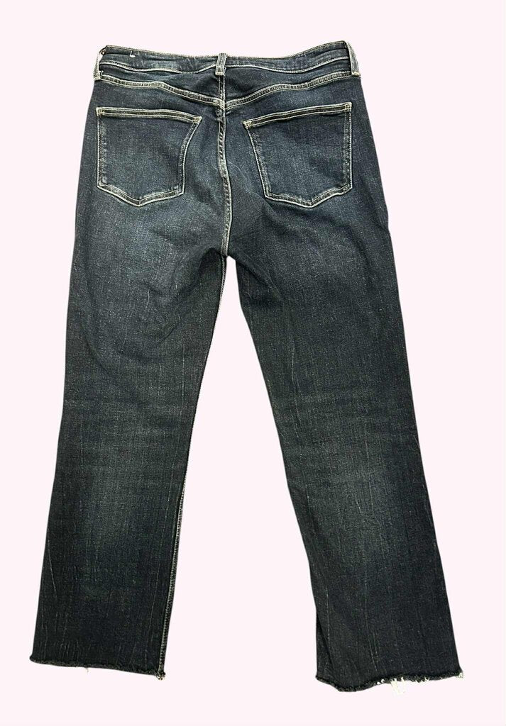 Zara Straight Leg Crop Dark Wash Jeans - Size 10