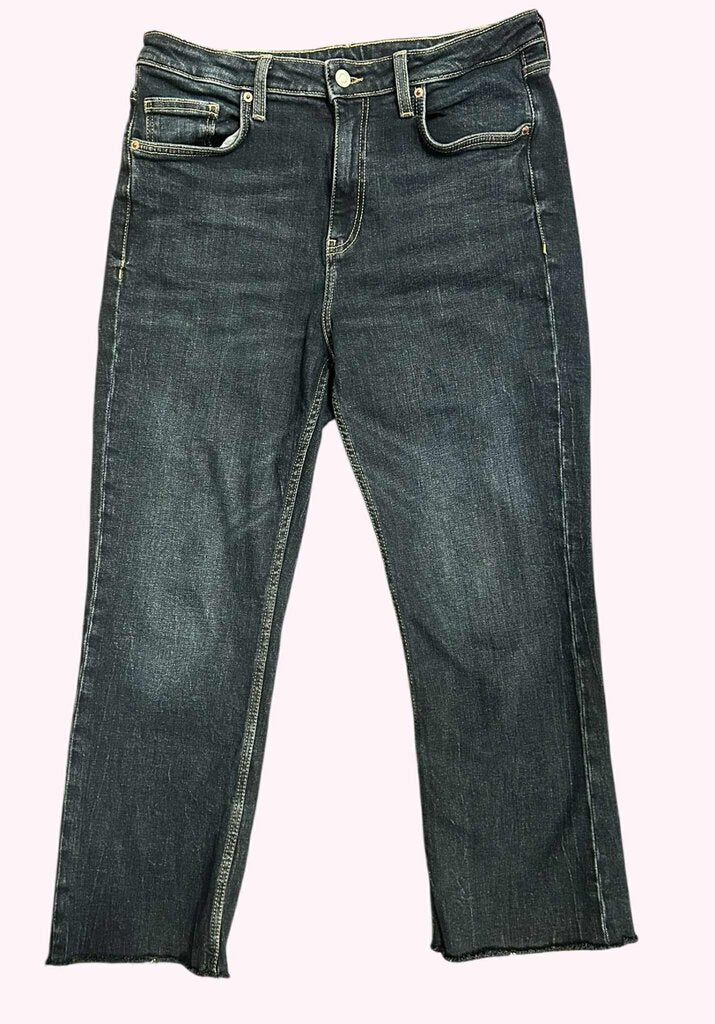 Zara Straight Leg Crop Dark Wash Jeans - Size 10