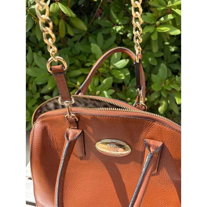 Roberto Cavalli Round Leather Satchel