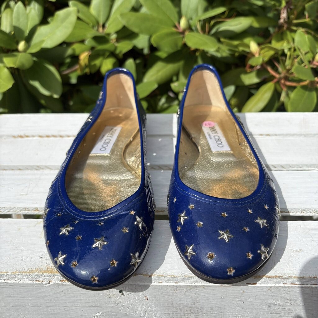 Jimmy Choo Patent Leather Star Studded Ballet Flats - Size 37
