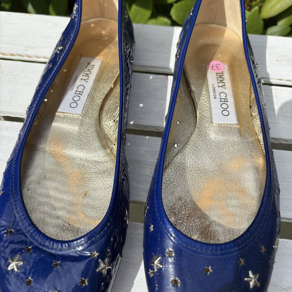 Jimmy Choo Patent Leather Star Studded Ballet Flats - Size 37