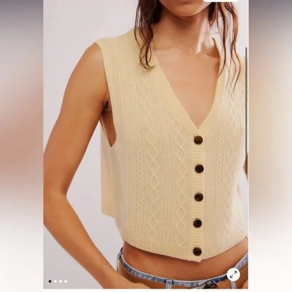 Free People Beatrice Cashmere Vest - Size XS (Retails for $128)