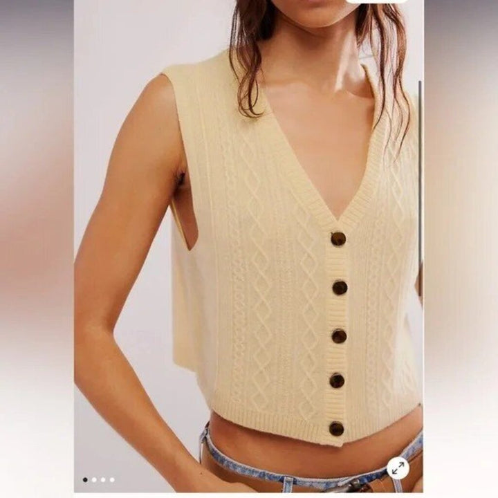 Free People Beatrice Cashmere Vest - Size XS (Retails for $128)