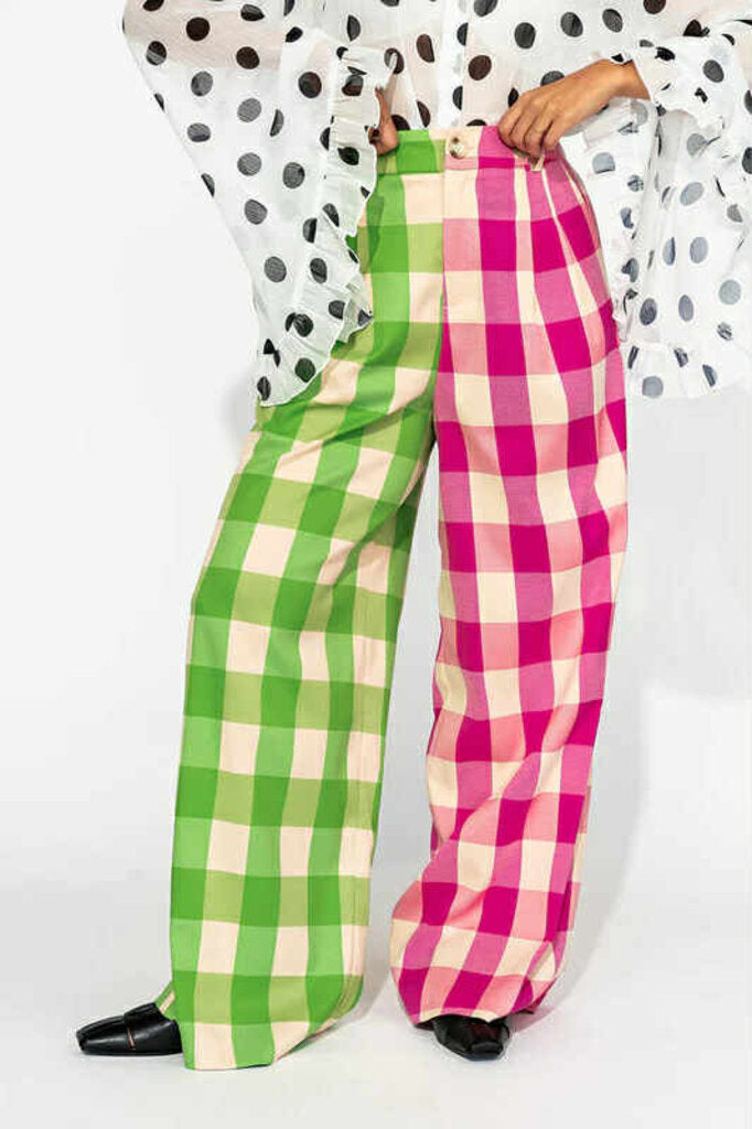 Lala Gemini Half & Half Trousers In Multi - Size Small