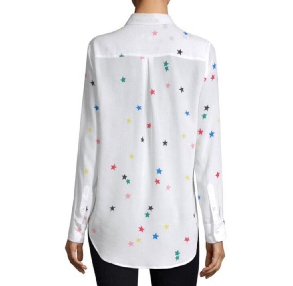 Equipment Essential Star Print Silk Top - Size XS