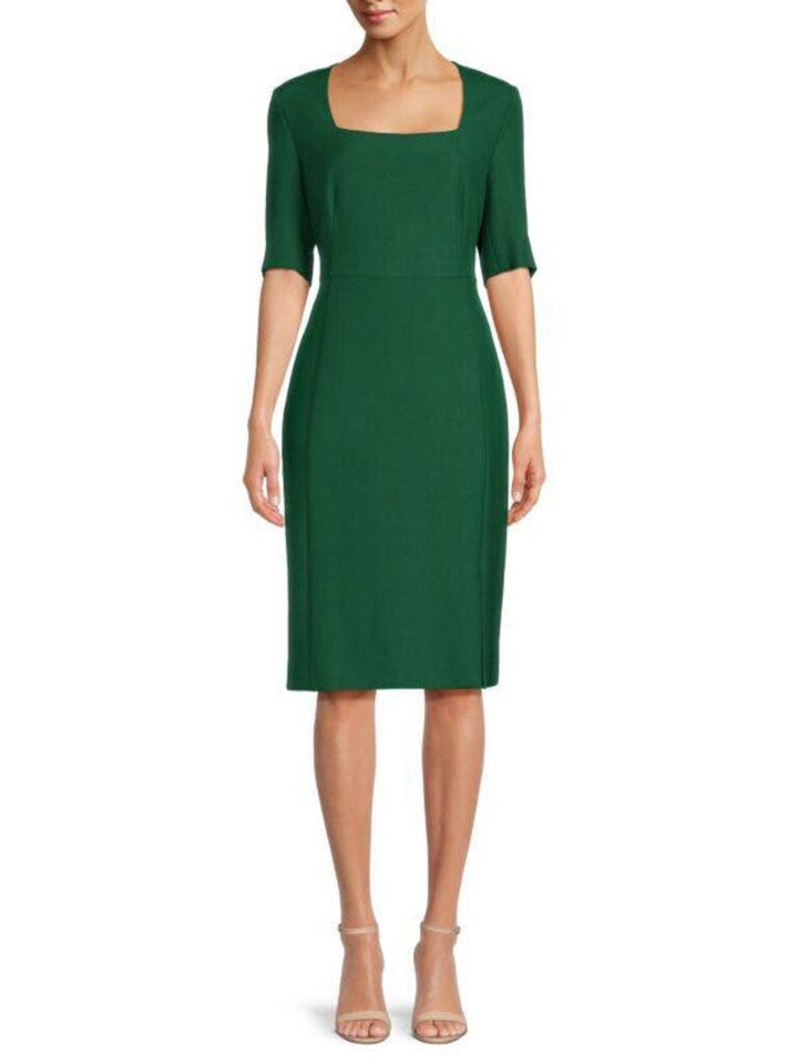 Boss Doneba Squareneck Midi Dress in Open Green - Size 6 (Retails for $545)
