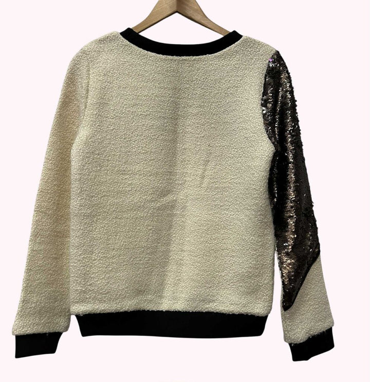 Sachin + Babi Colorblock Wool Sequin Crewneck Sweater - Size Small