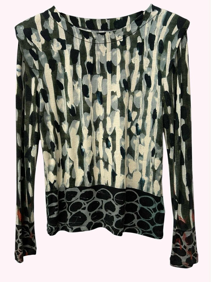 A New Story Abstract Paint Splatter Top - Size Small