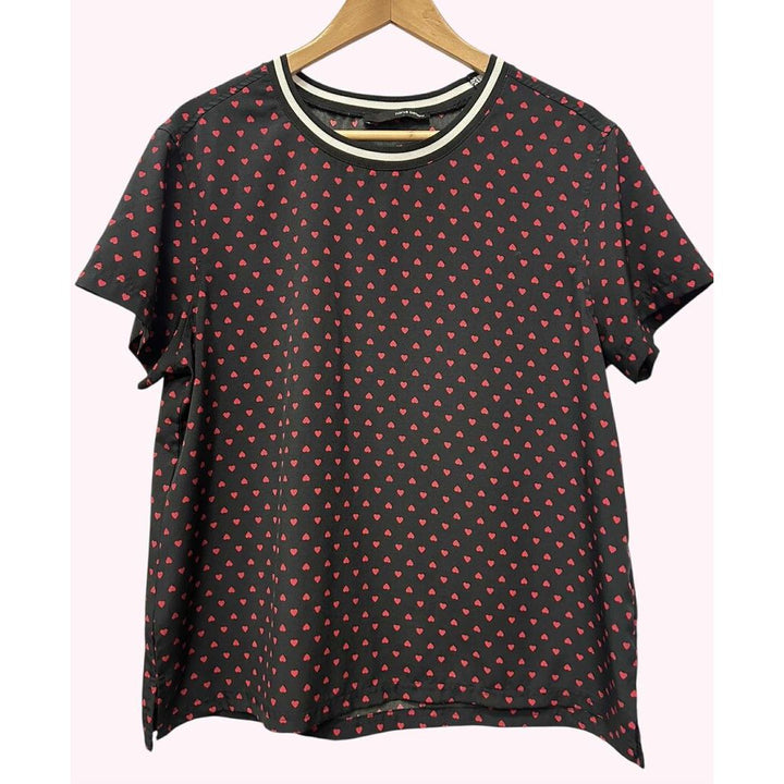 Harve Bernard Heart Detailed Crewneck Top - Size Small