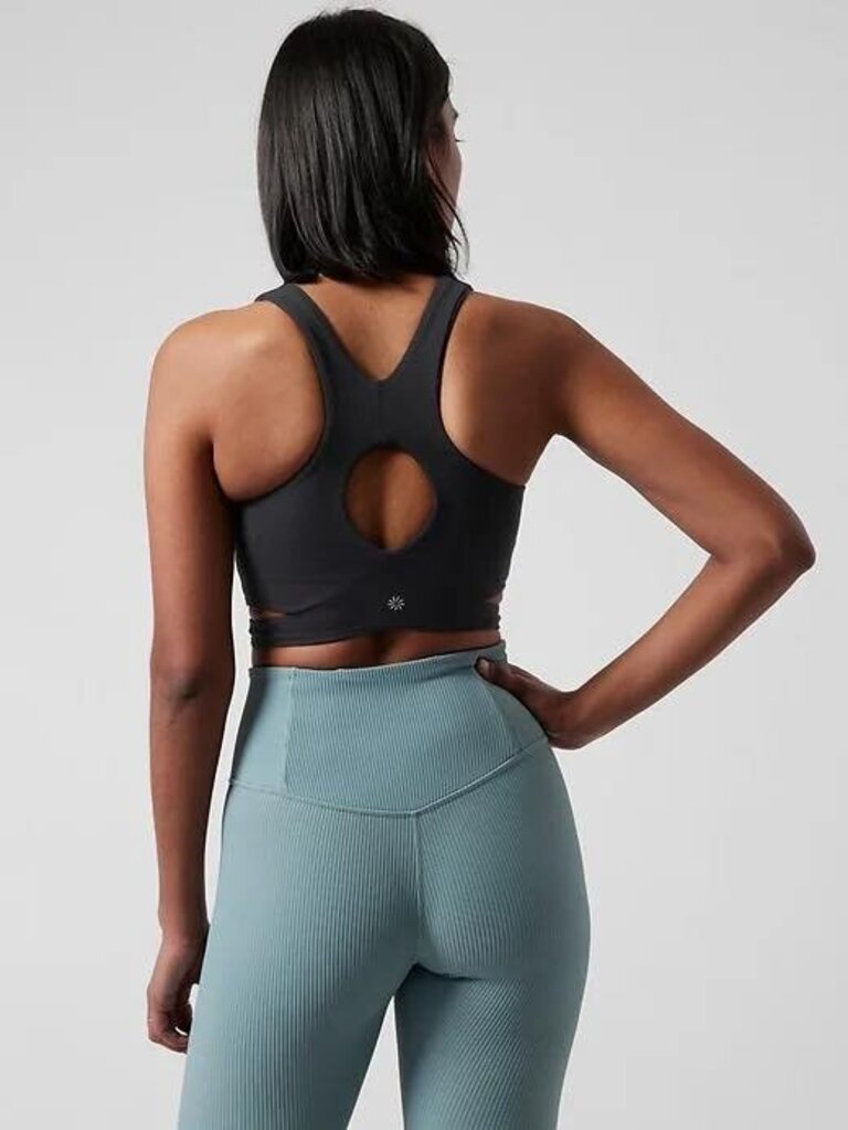 Athleta NWT Conscious Cut Out Crop Top D-DD Black - Size Medium