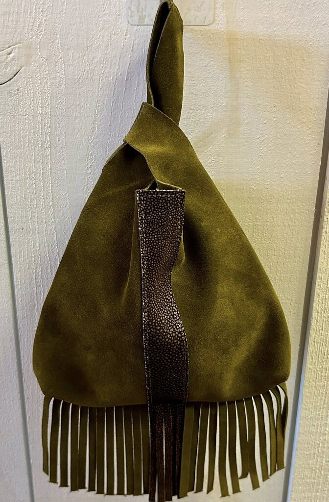 Jahde Leather Hampton Wristlet in Olive Green (Retails for $250)