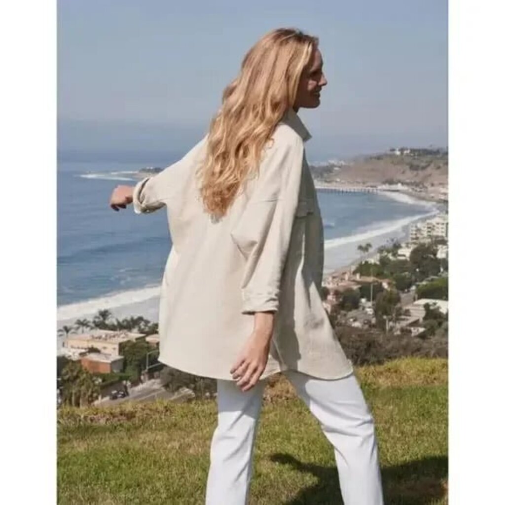 Frank & Eileen NWT Mcloghlins Natural Canvas Oversized Top - Size Medium/Large (retails $328)