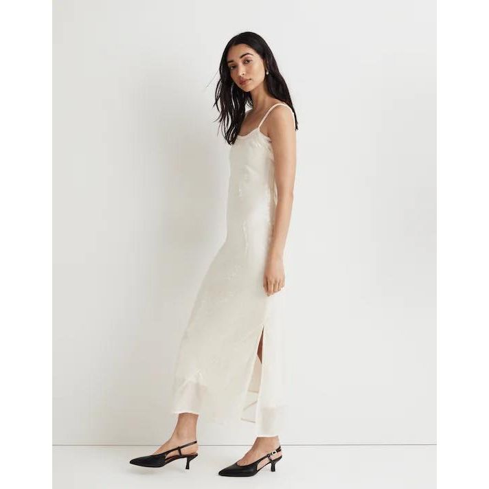 Madewell NWT x Aimee Song Sequin Slip Maxi Dress - Size 6