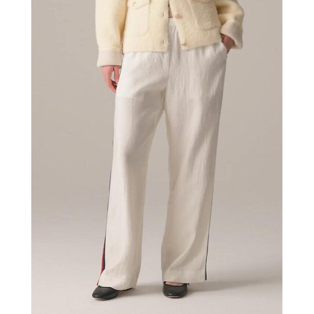 J.Crew NWT Stratus Side-Stripe Pant in Textured Satin - Size 6