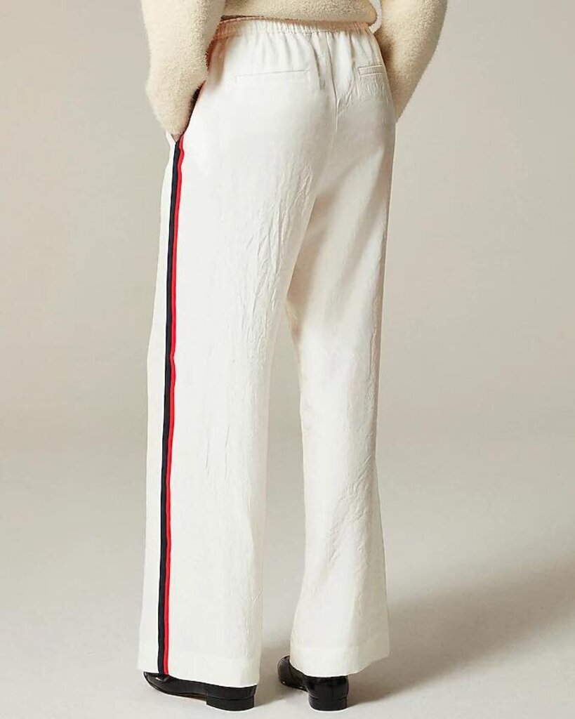 J.Crew NWT Stratus Side-Stripe Pant in Textured Satin - Size 6
