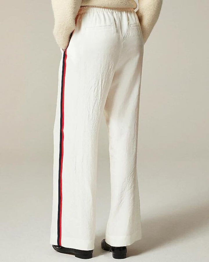 J.Crew NWT Stratus Side-Stripe Pant in Textured Satin - Size 6