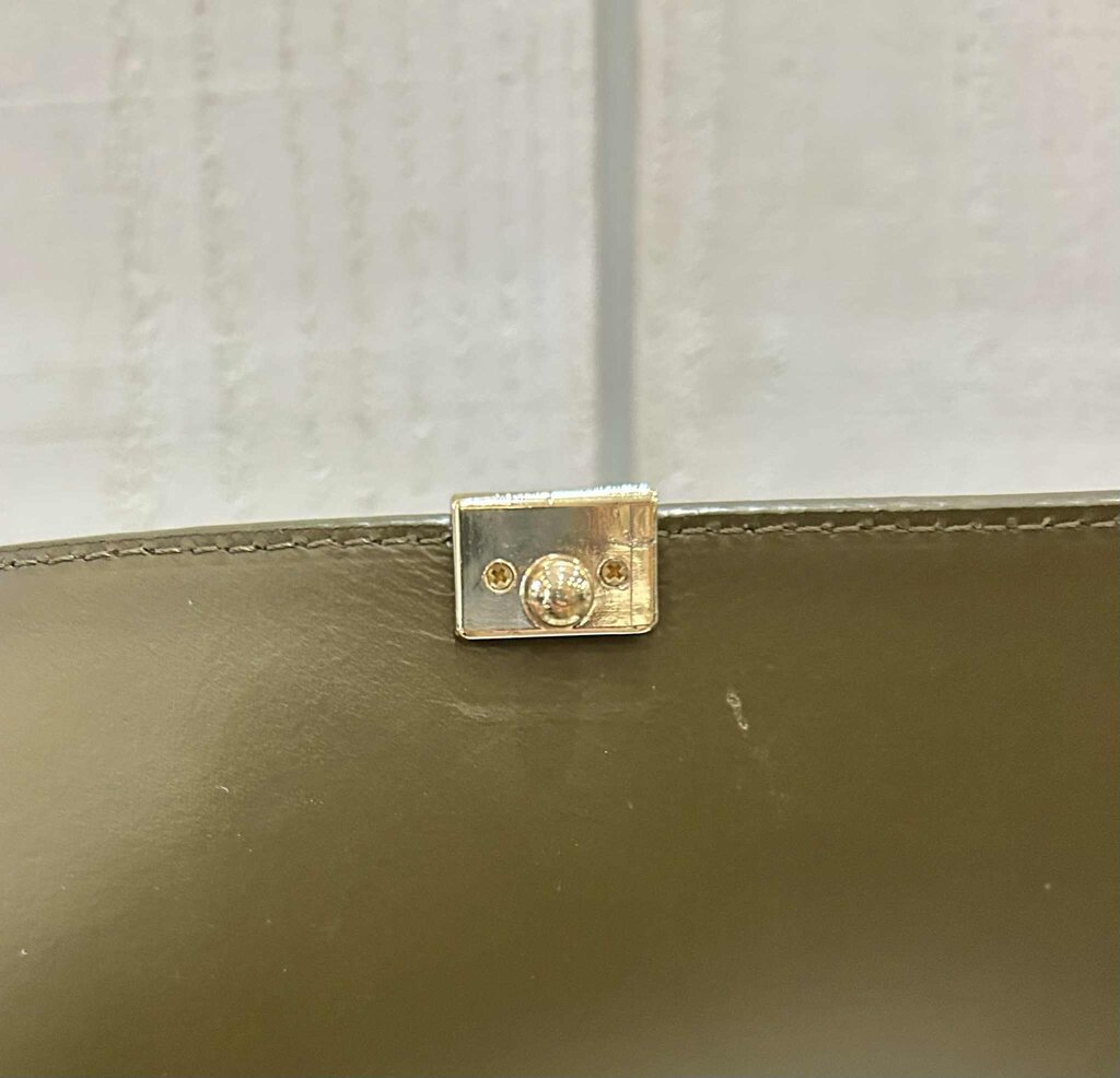 Massimo Dutti Rectangular Leather Crossbody Bag In Khaki