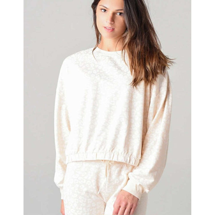 Z Supply Mason Leopard Pullover Sweatshirt - Size XS