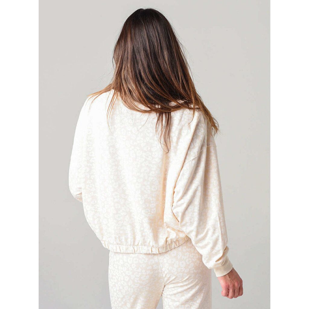 Z Supply Mason Leopard Pullover Sweatshirt - Size XS