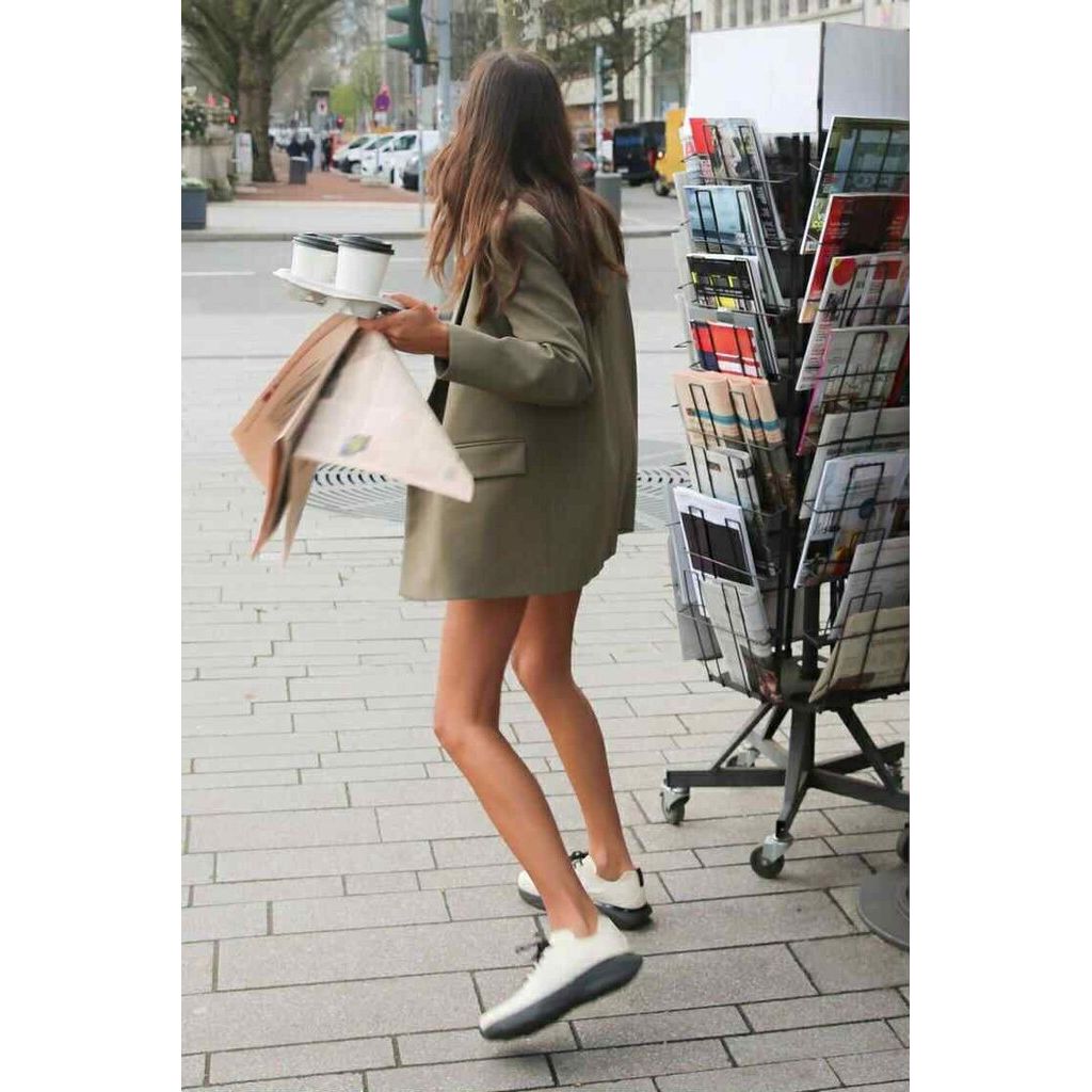 Zara Oversized Buttoned Blazer in Khaki - Size XS