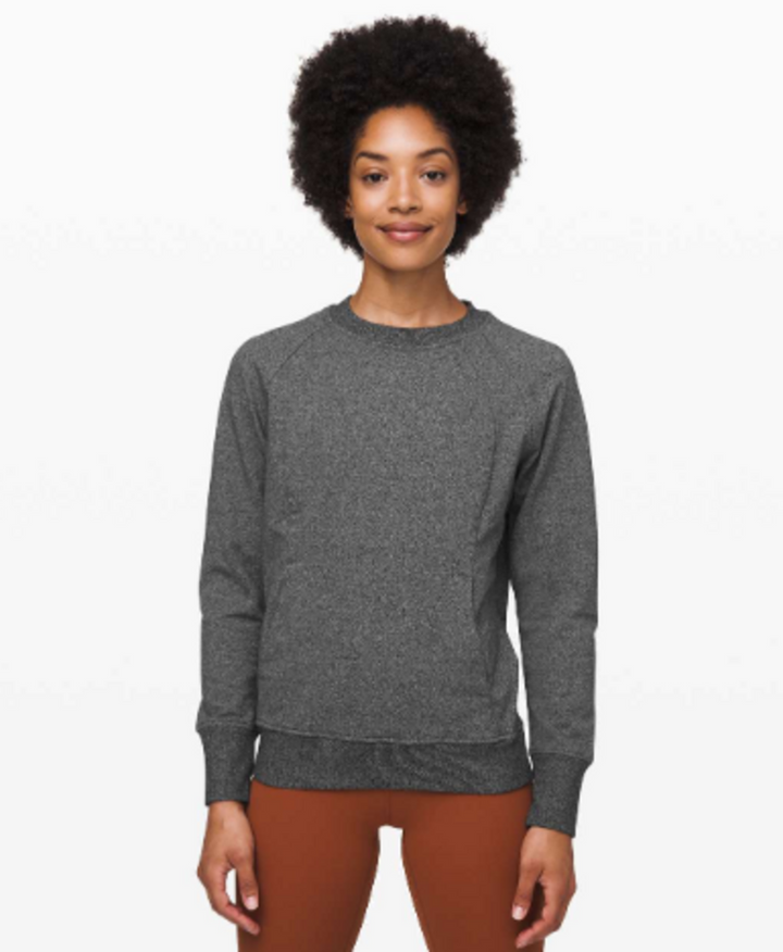 Lululemon Scuba Crew in Heathered Speckled Black - Size 6 (retails $98)