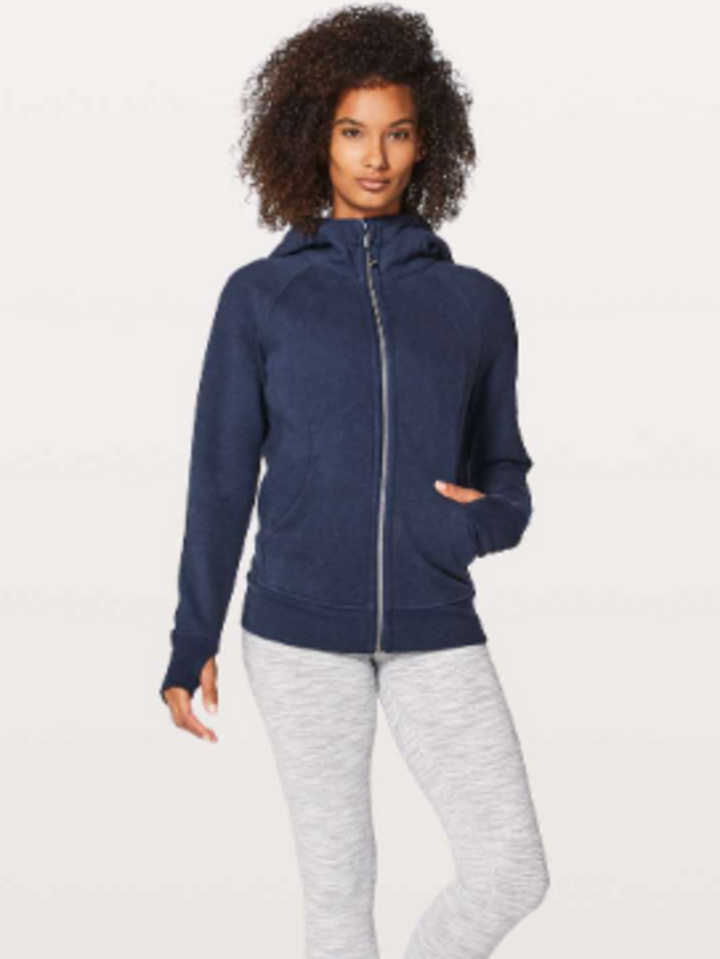 Lululemon Scuba Hoodie Light Cotton Fleece in Heathered Hero Blue / Hero Blue - Size 12 (retails $118)