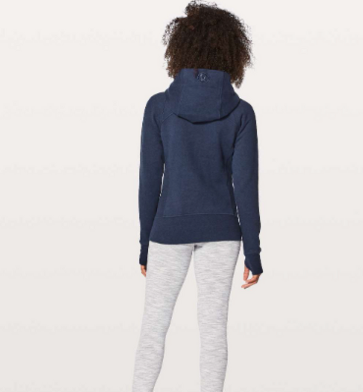 Lululemon Scuba Hoodie Light Cotton Fleece in Heathered Hero Blue / Hero Blue - Size 12 (retails $118)