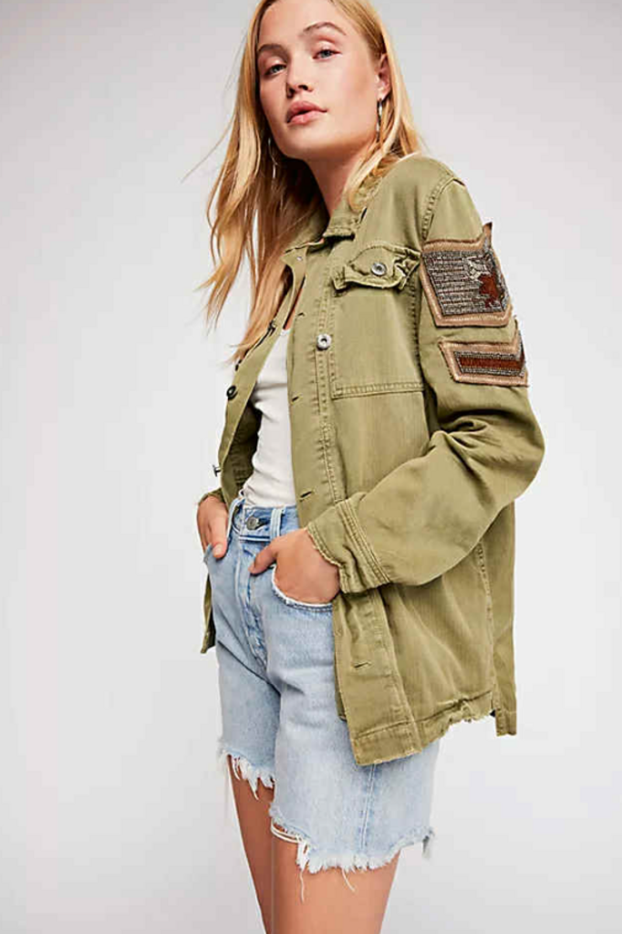 Free People Embellished Military Jacket - Size Small