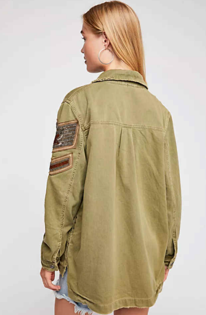 Free People Embellished Military Jacket - Size Small
