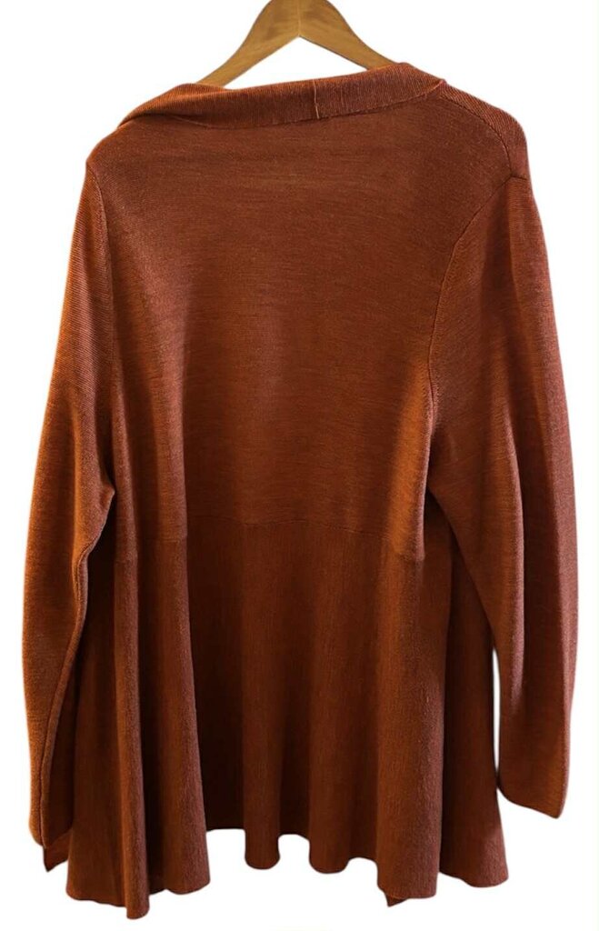 Eileen Fisher Organic Open Linen Blend Cardigan In Orange - Size 2X