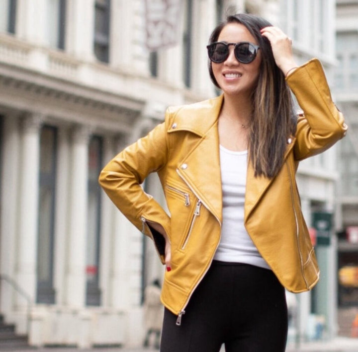 Elizabeth and James Faux Leather Moto Jacketm - Size Small