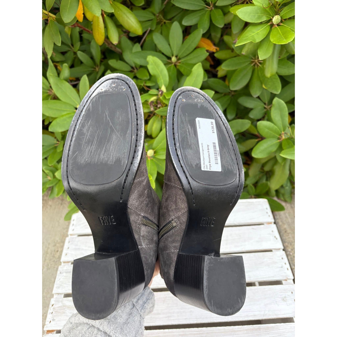Frye Nora Whipstitch Suede Booties - Size 9