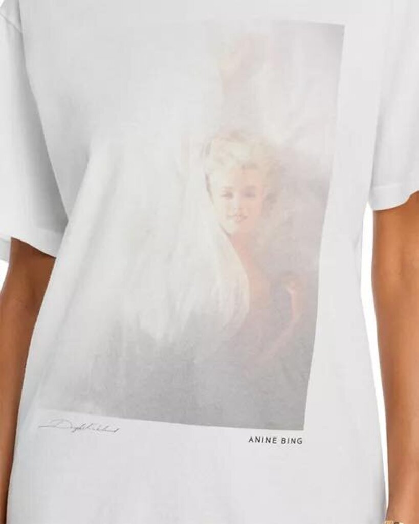 Anine Bing Lili Crewneck Marilyn Monroe Print Tee - Size Medium