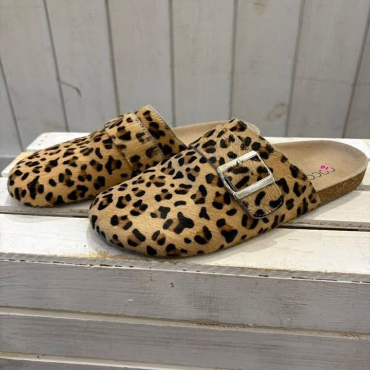 Coconuts By Matisse Zella Leopard Buckle Mules - Size 10