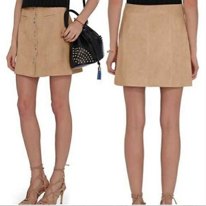Intermix Leather Mini Skirt- Size Small