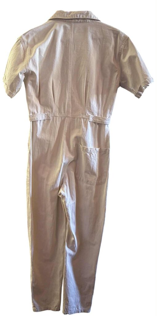 Miou Muse Short Sleeve Jumpsuit In Beige - Size Small