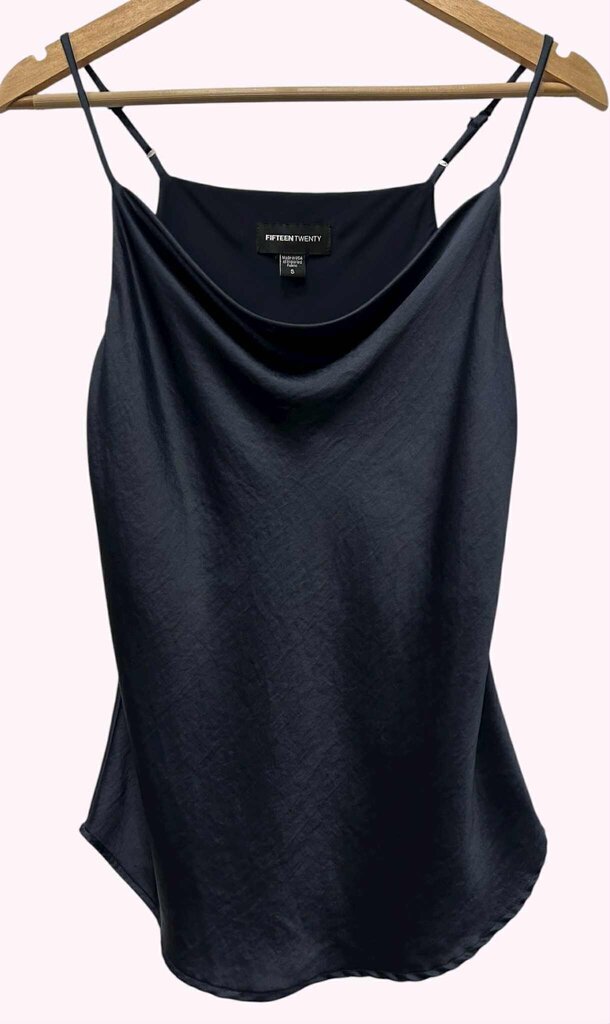 Fifteen Twenty Cowl Neck Satin Tank - Size Small