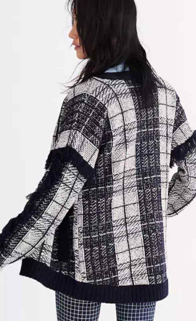 Madewell Plaid Fringe Cardigan - Size Medium