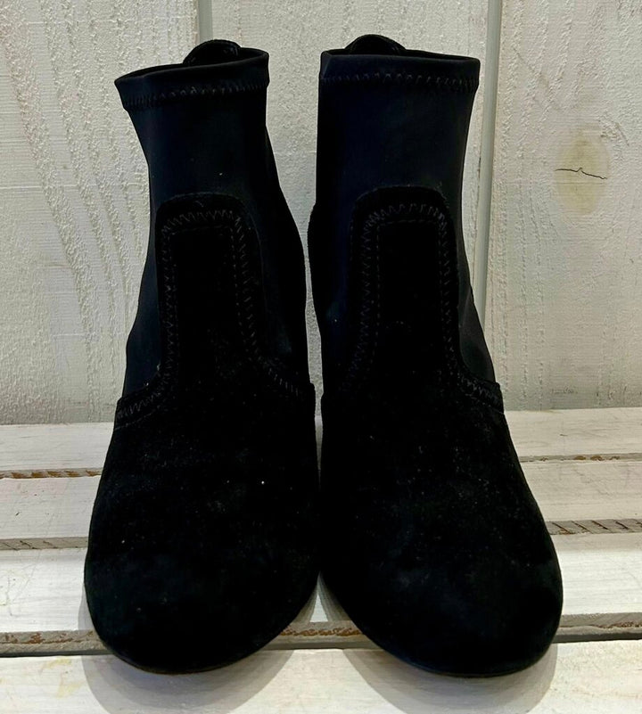 Tory Burch 'Brenda' Wedge Black Suede Bootie - Size 6