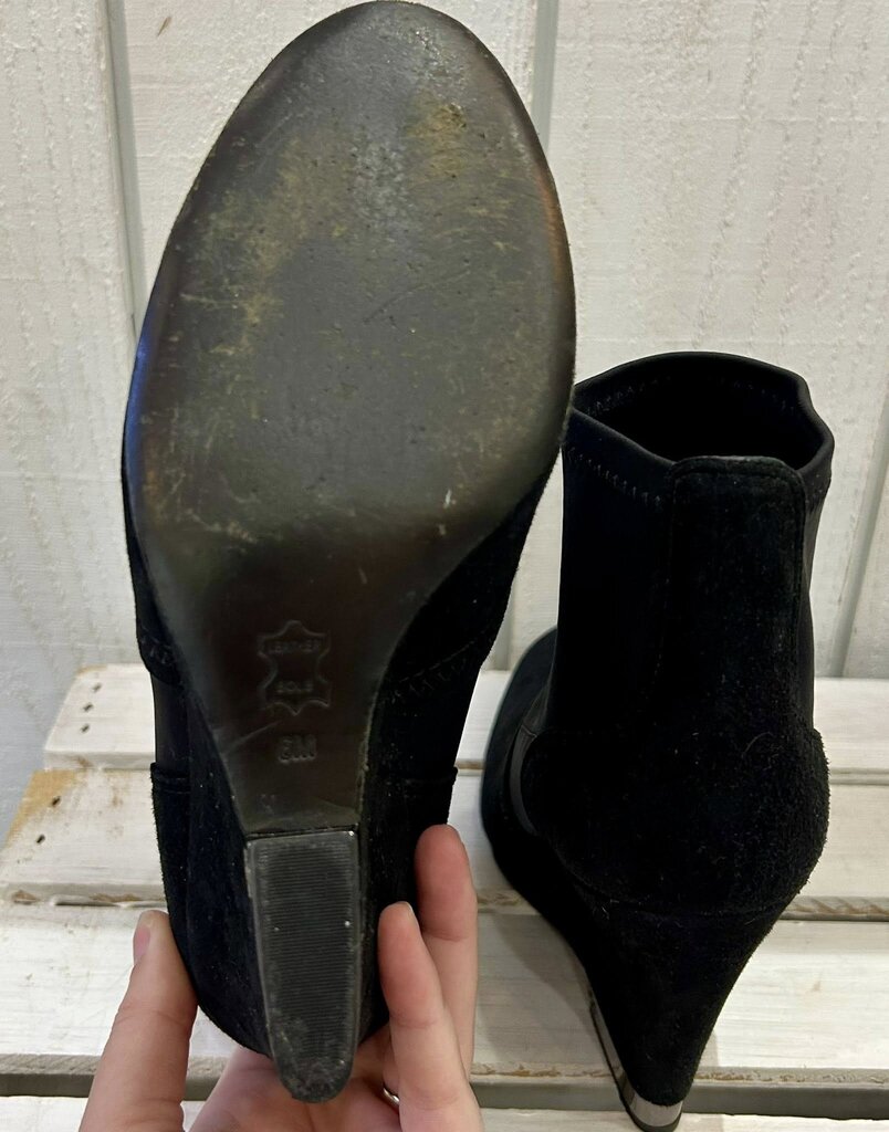 Tory Burch 'Brenda' Wedge Black Suede Bootie - Size 6