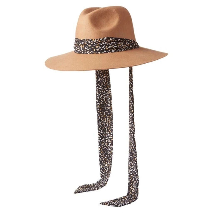 Open Edit Scarf Strap Wool Panama Hat In Camel Combo - OS
