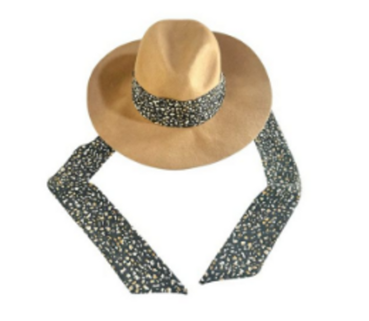 Open Edit Scarf Strap Wool Panama Hat In Camel Combo - OS