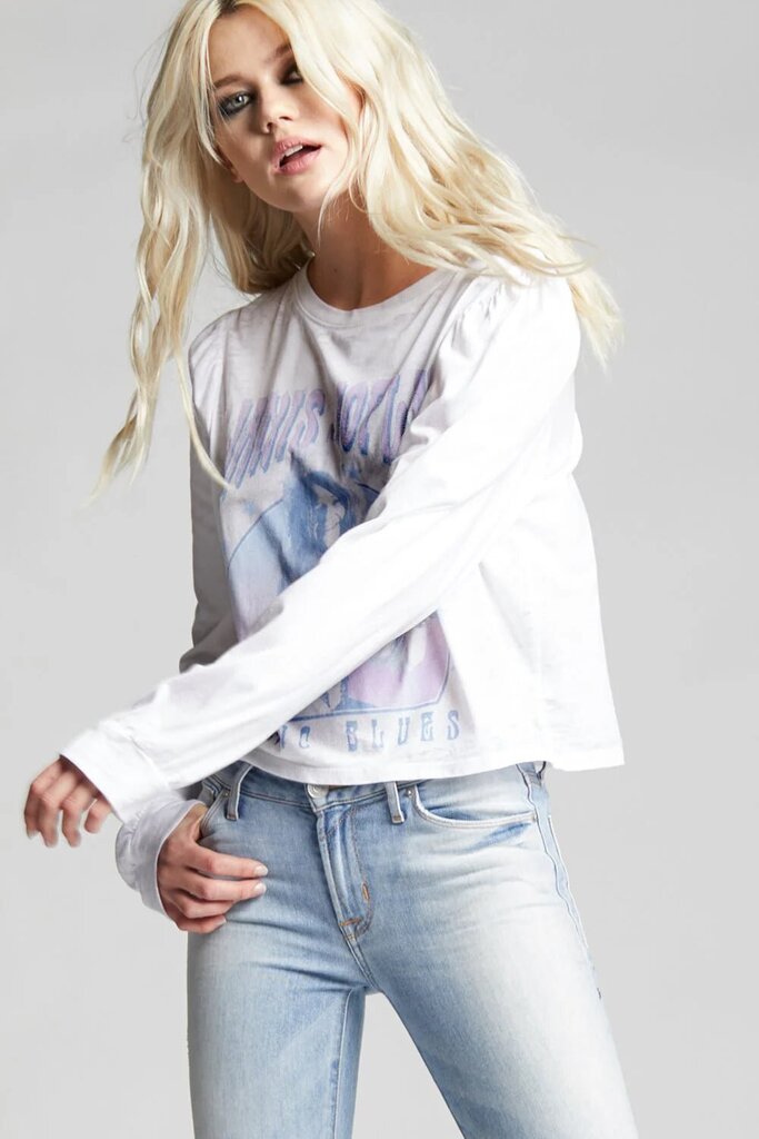 Recycled Karma Janis Joplin Kozmic Blues Puff Sleeve Top - Size Small