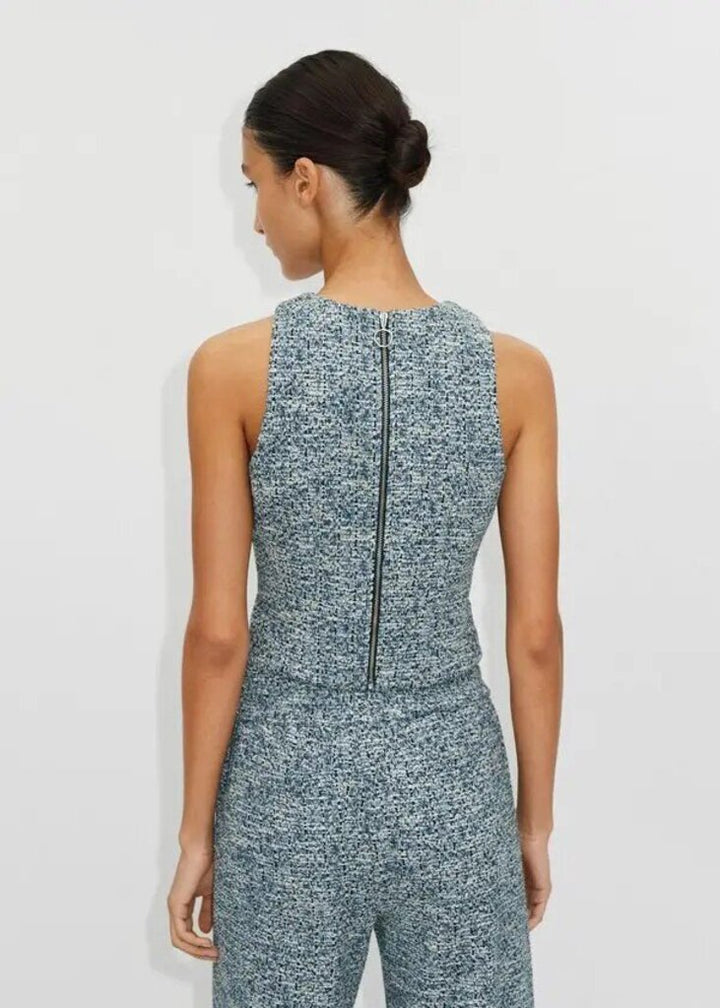 ME+EM Ponte Jacquard Cross Front Top - Size 10